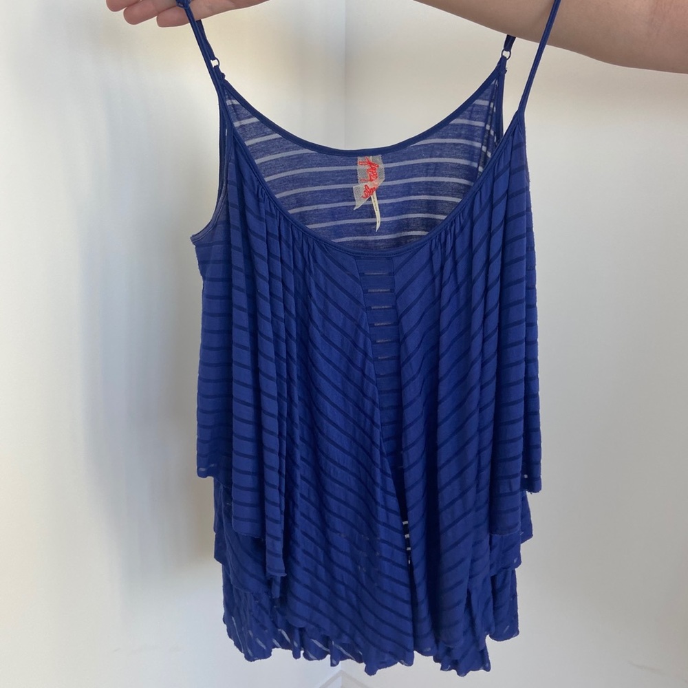 Free People Blue Flowy TanK Top